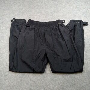 Vintage Stagsport Pants‎ Womens XL Black Nylon Snow Ski Wind Snap Cuffs Gear 90s